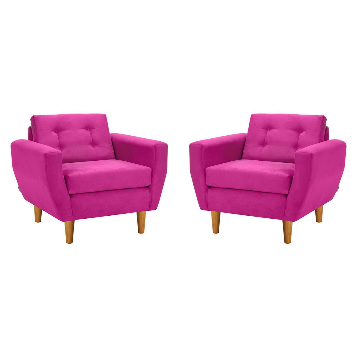 BODEVIR - Set de 2 sillones 1 cuerpo BOTE 1C 95x80x83 cm Fucsia