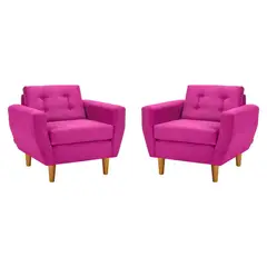 BODEVIR - Set de 2 sillones 1 cuerpo BOTE 1C 95x80x83 cm Fucsia