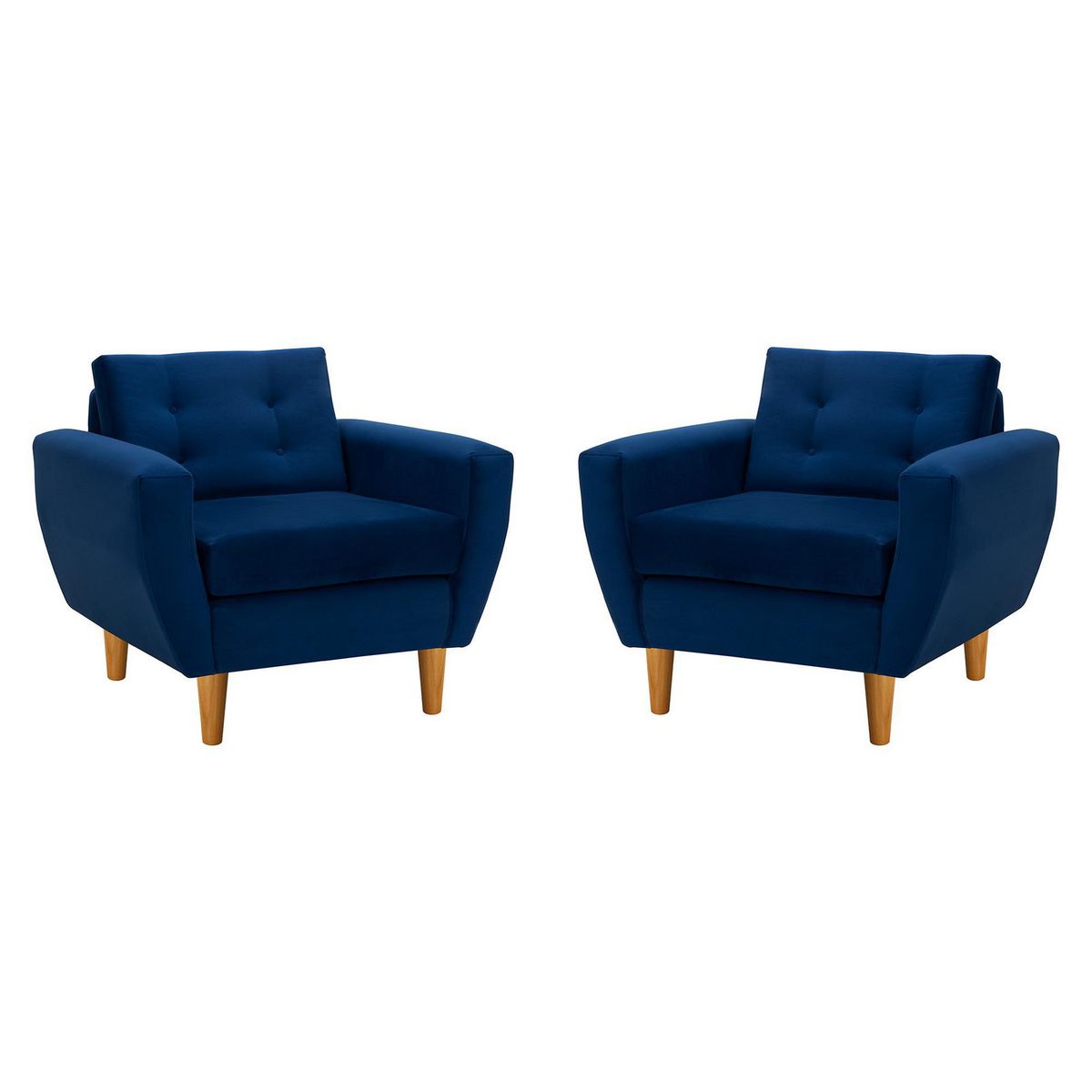 BODEVIR - Set de 2 sillones 1 cuerpo BOTE 1C 95x80x83 cm Azul Marino