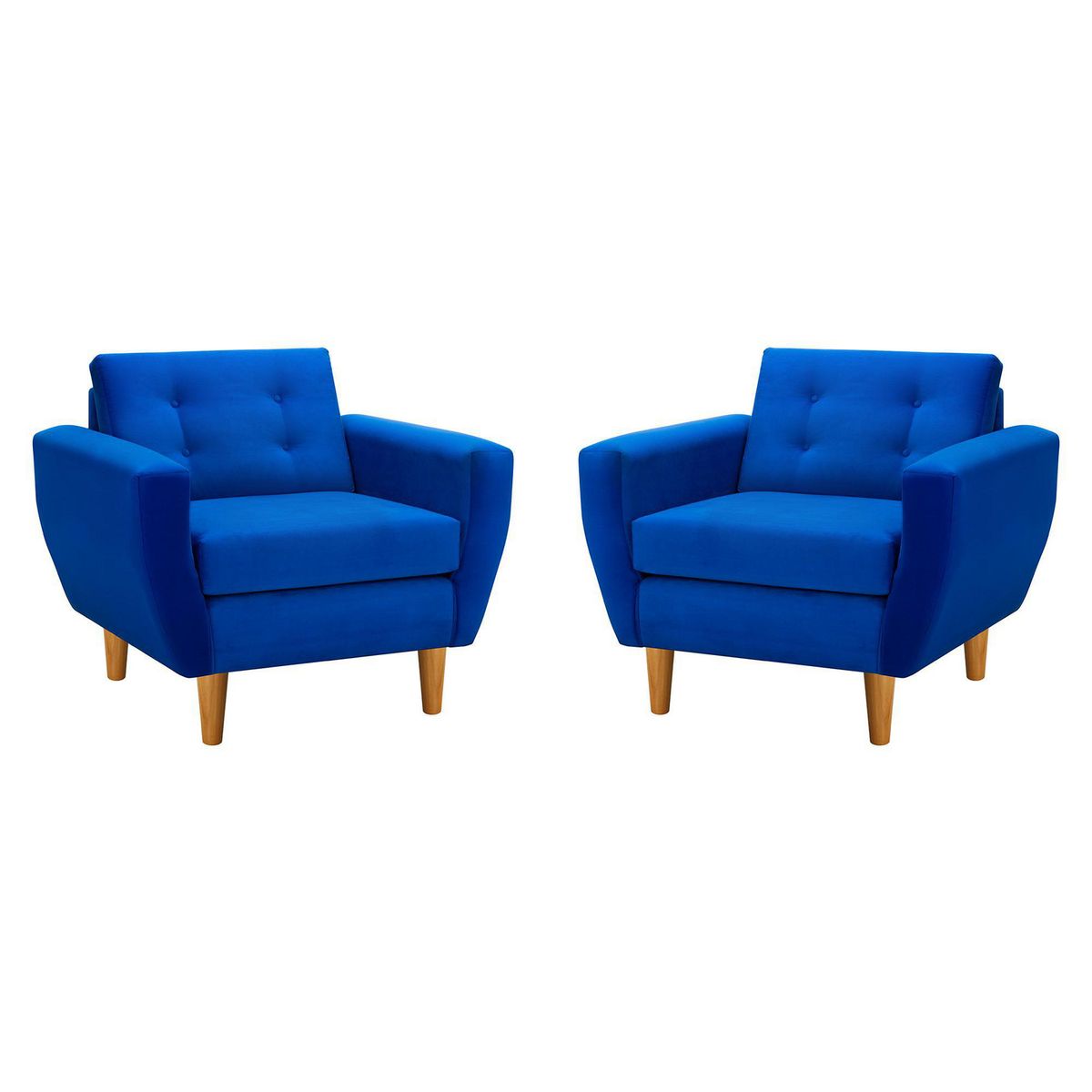BODEVIR - Set de 2 sillones 1 cuerpo BOTE 1C 95x80x83 cm Azul Rey