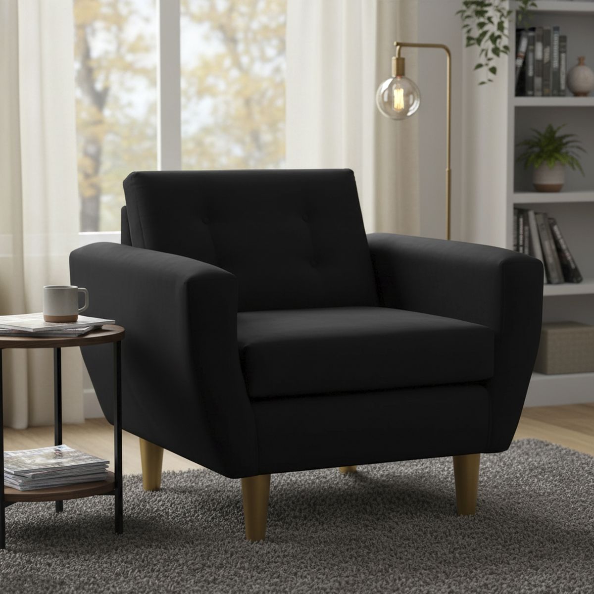 BODEVIR - Sillón 1 cuerpo BOTE 1C 95x80x83 cm Negro