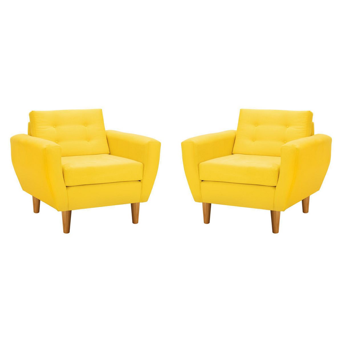 BODEVIR - Set de 2 sillones 1 cuerpo BOTE 1C 95x80x83 cm Amarillo