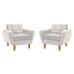 BODEVIR - Set de 2 sillones 1 cuerpo BOTE 1C 95x80x83 cm Crudo
