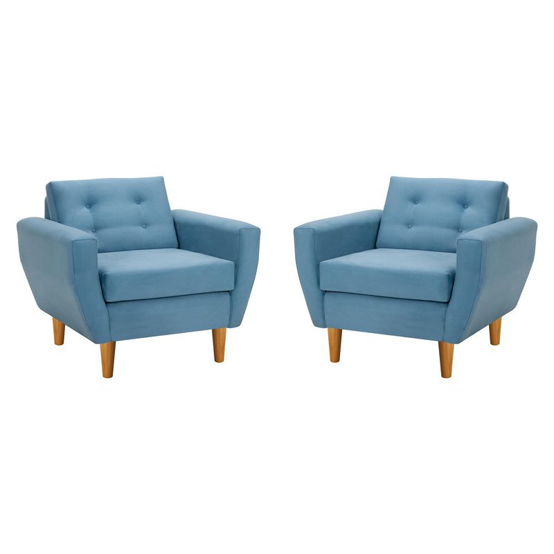 BODEVIR - Set de 2 sillones 1 cuerpo BOTE 1C 95x80x83 cm Azul Petroleo