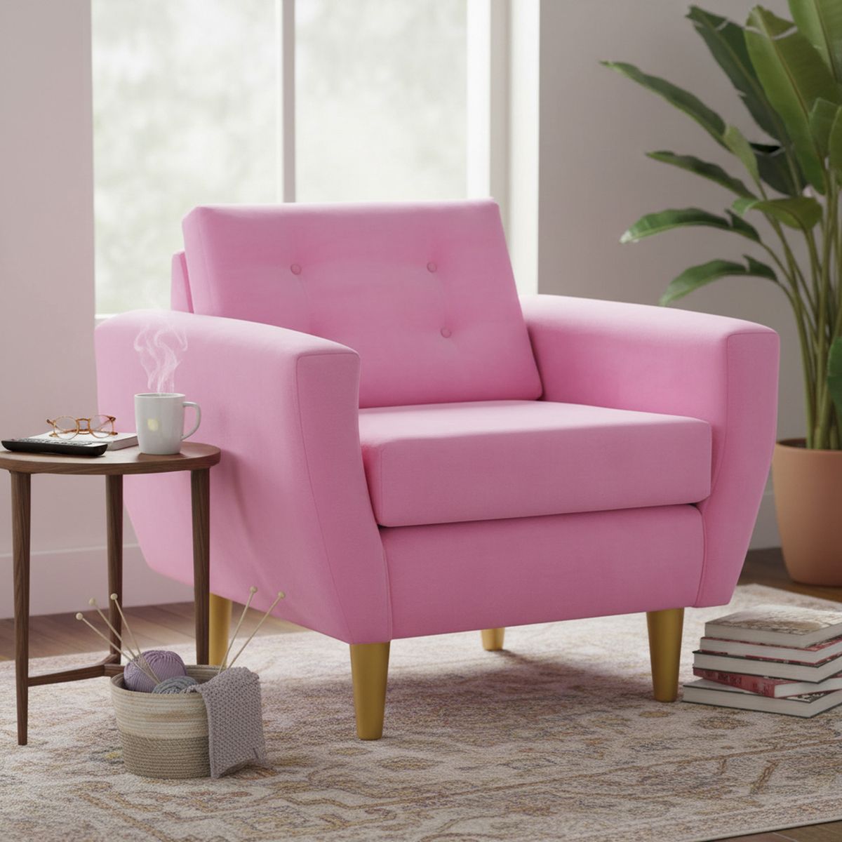 BODEVIR - Sillón 1 cuerpo BOTE 1C 95x80x83 cm Rosado