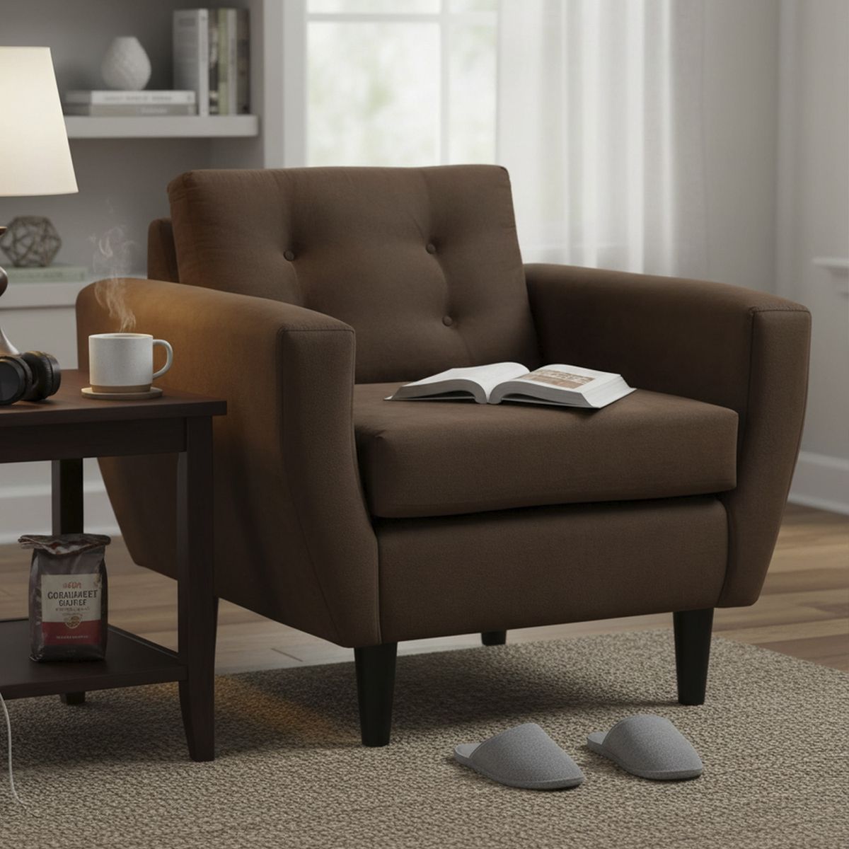 BODEVIR - Sillón 1 cuerpo BOTE 1C 95x80x83 cm Chocolate