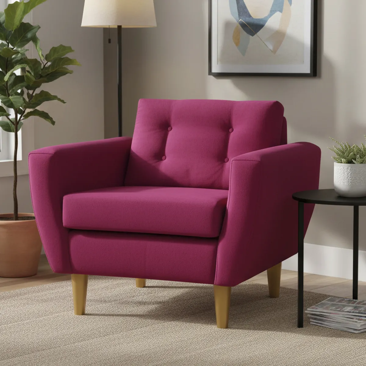 BODEVIR - Sillón 1 cuerpo BOTE 1C 95x80x83 cm Burdeo