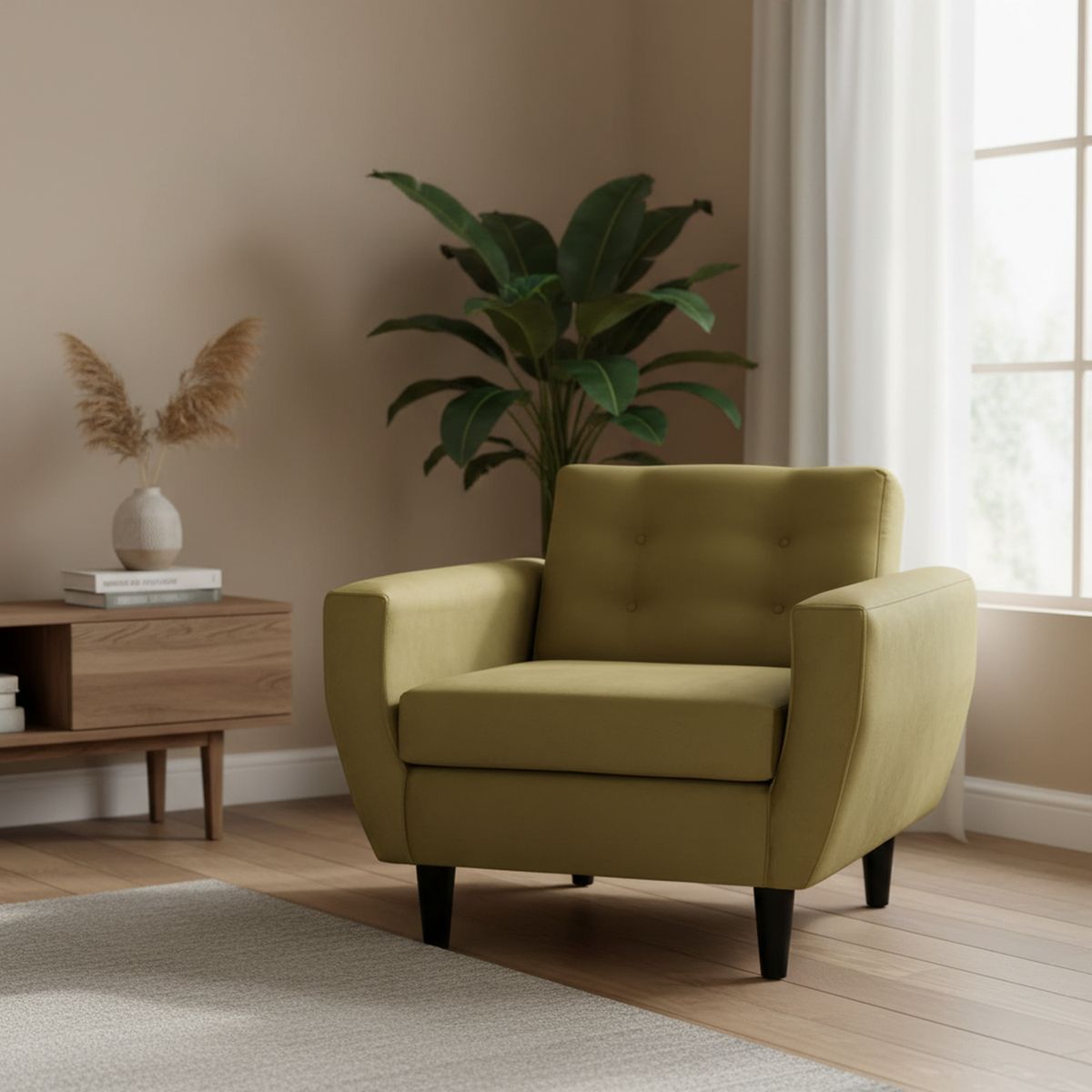 BODEVIR - Sillón 1 cuerpo BOTE 1C 95x80x83 cm Verde Musgo