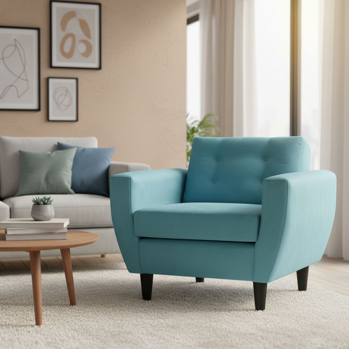 BODEVIR - Sillón 1 cuerpo BOTE 1C 95x80x83 cm Turquesa