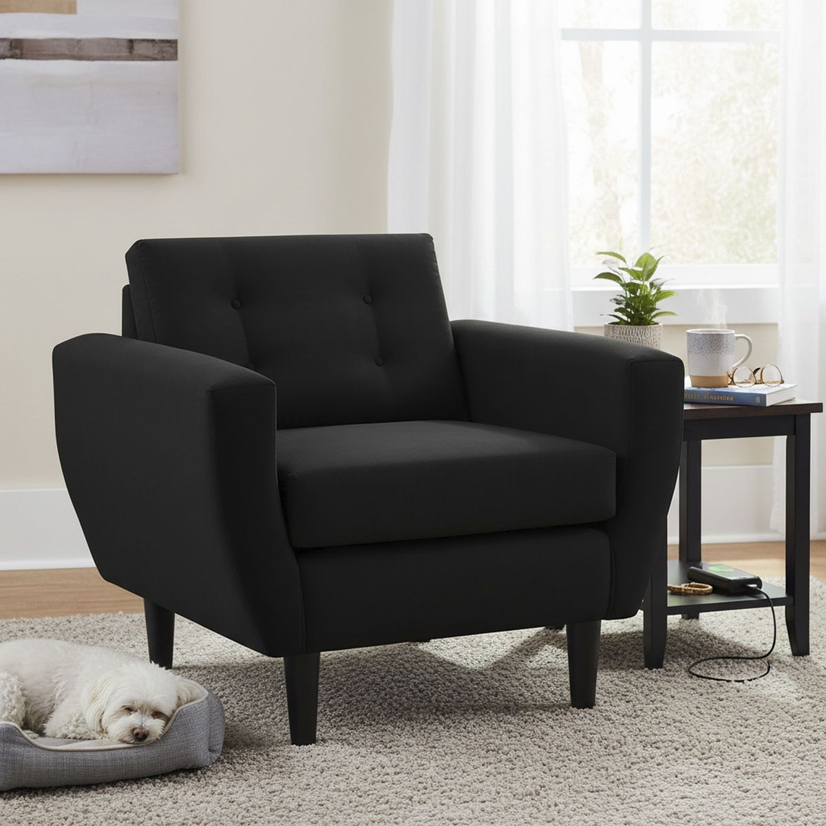 BODEVIR - Sillón 1 cuerpo BOTE 1C 95x80x83 cm Negro