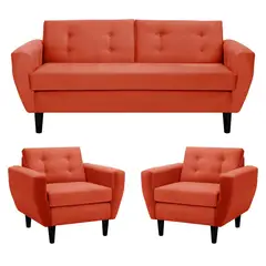 BODEVIR - Living 3 cuerpos Bote 185x80x83 cm Naranja