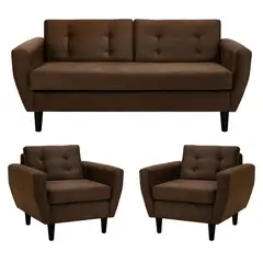 BODEVIR - Living 3 cuerpos Bote 185x80x83 cm Chocolate