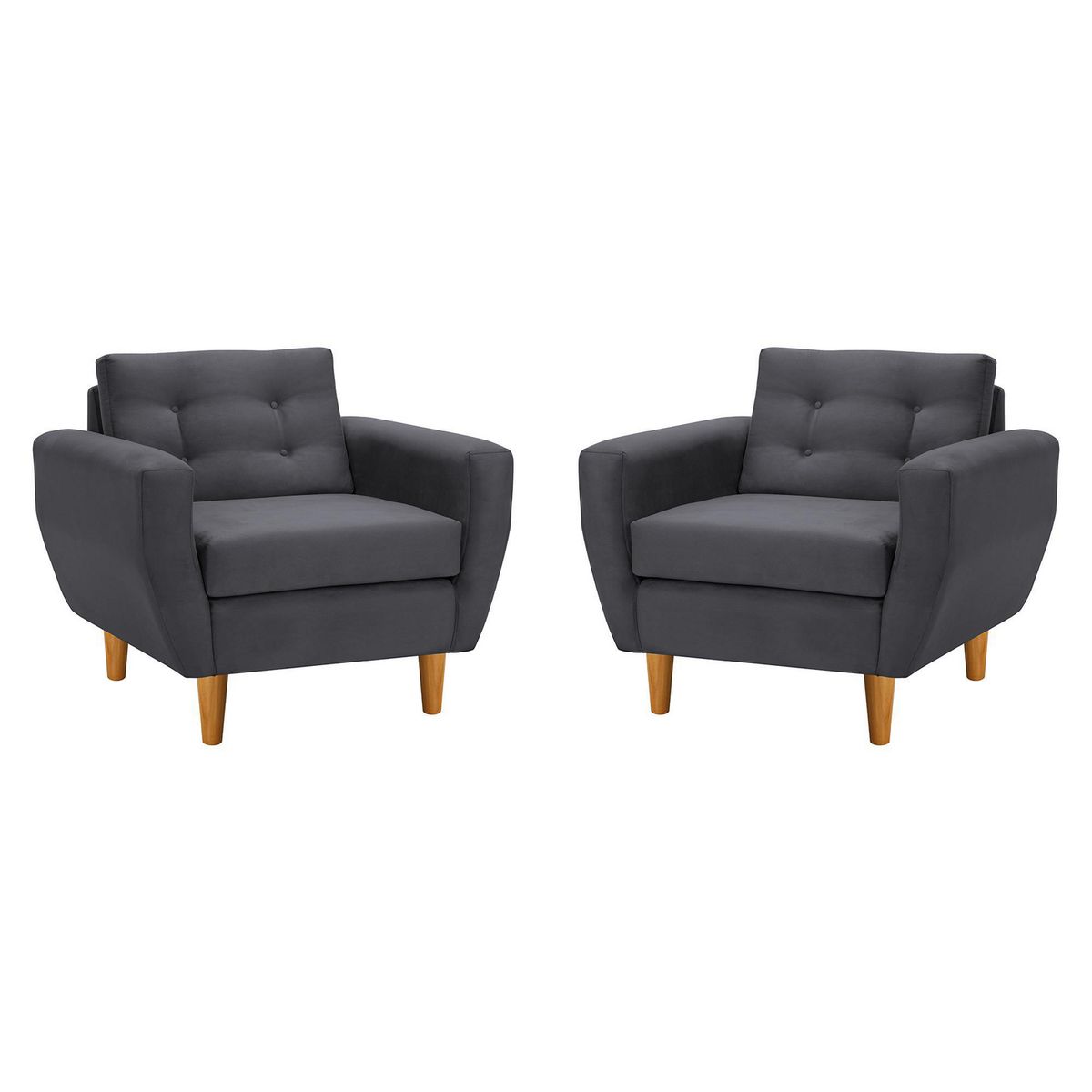 BODEVIR - Set de 2 sillones 1 cuerpo BOTE 1C 95x80x83 cm Gris