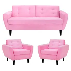 BODEVIR - Living 3 cuerpos Bote 185x80x83 cm Rosado