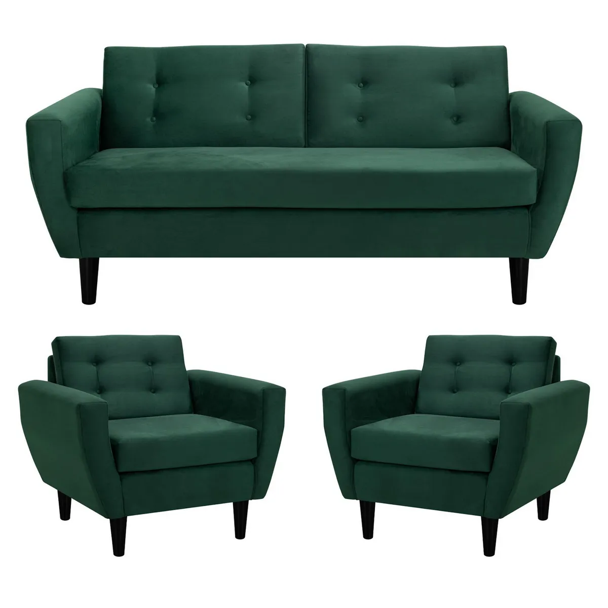 BODEVIR - Living 3 cuerpos Bote 185x80x83 cm Verde Botella