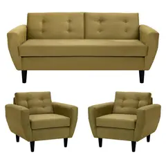 BODEVIR - Living 3 cuerpos Bote 185x80x83 cm Verde Musgo