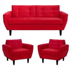 BODEVIR - Living 3 cuerpos Bote 185x80x83 cm Rojo