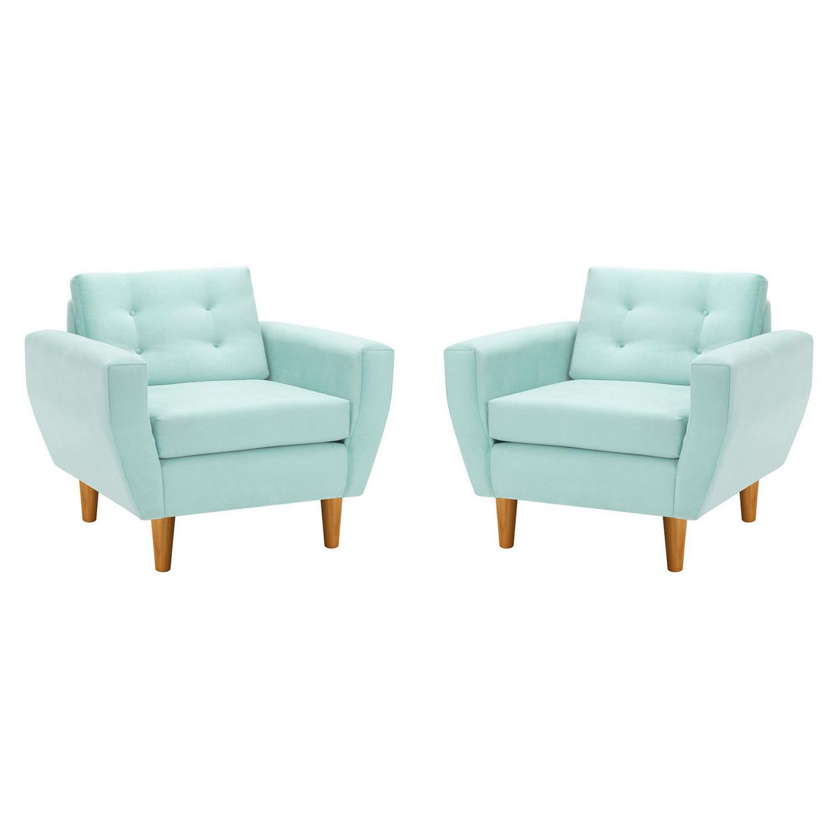 BODEVIR - Set de 2 sillones 1 cuerpo BOTE 1C 95x80x83 cm Verde Agua