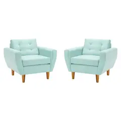 BODEVIR - Set de 2 sillones 1 cuerpo BOTE 1C 95x80x83 cm Verde Agua