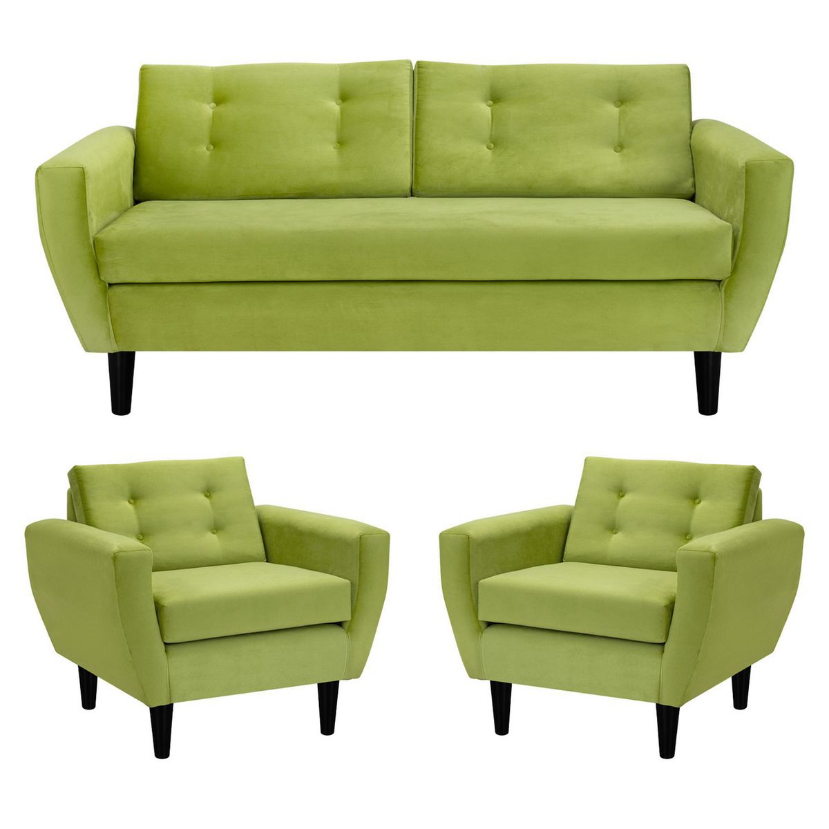 BODEVIR - Living 3 cuerpos Bote 185x80x83 cm Pistacho