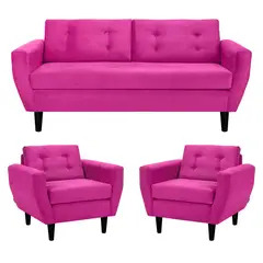 BODEVIR - Living 3 cuerpos Bote 185x80x83 cm Fucsia