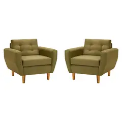 BODEVIR - Set de 2 sillones 1 cuerpo BOTE 1C 95x80x83 cm Verde Musgo
