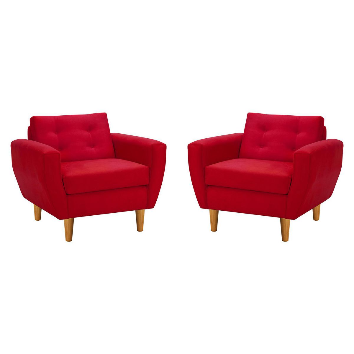 BODEVIR - Set de 2 sillones 1 cuerpo BOTE 1C 95x80x83 cm Rojo