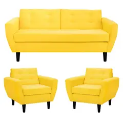 BODEVIR - Living 3 cuerpos Bote 185x80x83 cm Amarillo