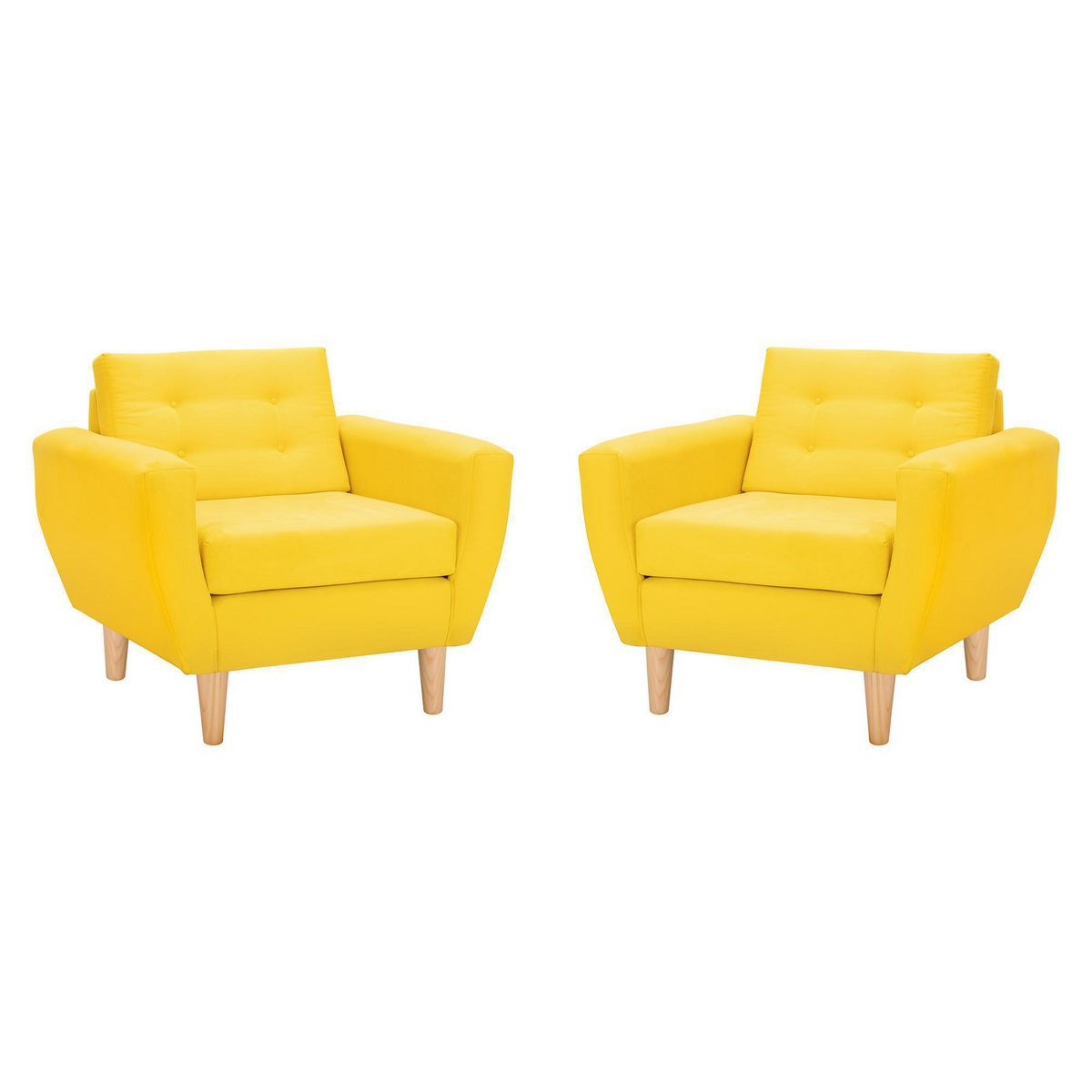 BODEVIR - Set de 2 sillones 1 cuerpo BOTE 1C 95x80x83 cm Amarillo