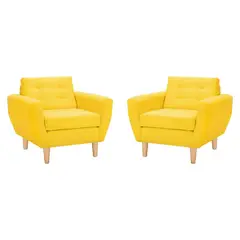 BODEVIR - Set de 2 sillones 1 cuerpo BOTE 1C 95x80x83 cm Amarillo