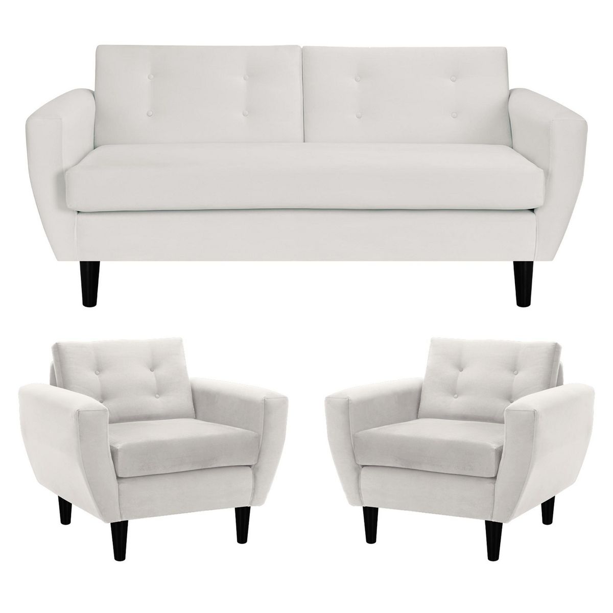 BODEVIR - Living 3 cuerpos Bote 185x80x83 cm Crudo