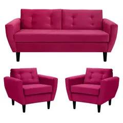 BODEVIR - Living 3 cuerpos Bote 185x80x83 cm Burdeo