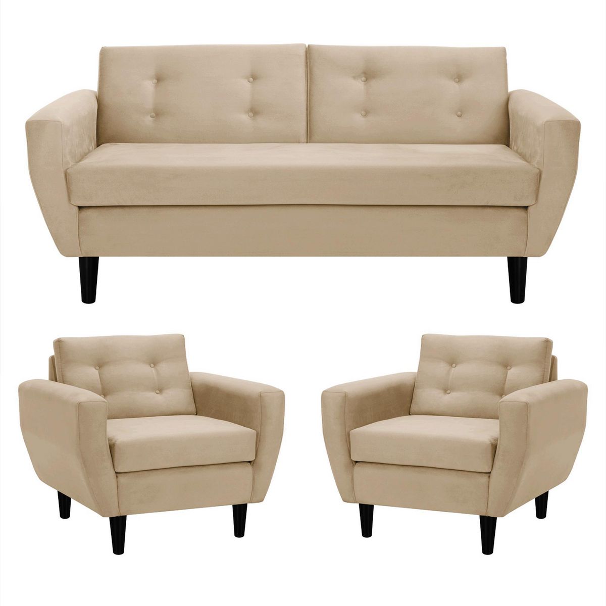 BODEVIR - Living 3 cuerpos Bote 185x80x83 cm Beige