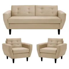 BODEVIR - Living 3 cuerpos Bote 185x80x83 cm Beige
