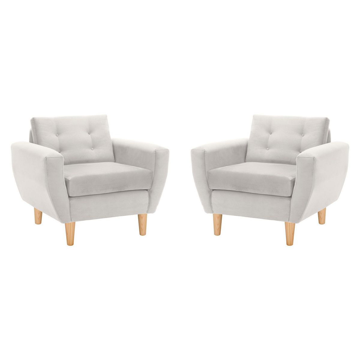 BODEVIR - Set de 2 sillones 1 cuerpo BOTE 1C 95x80x83 cm Crudo