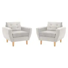 BODEVIR - Set de 2 sillones 1 cuerpo BOTE 1C 95x80x83 cm Crudo