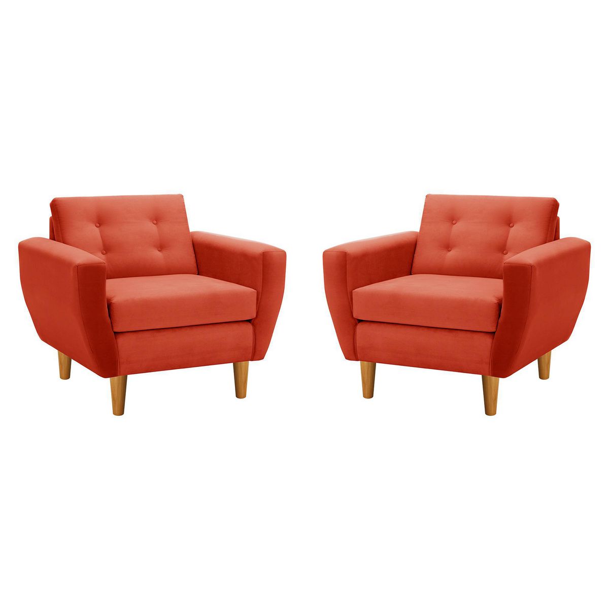 BODEVIR - Set de 2 sillones 1 cuerpo BOTE 1C 95x80x83 cm Naranja