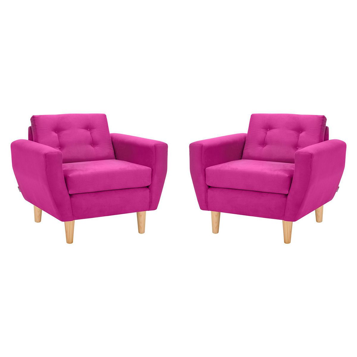 BODEVIR - Set de 2 sillones 1 cuerpo BOTE 1C 95x80x83 cm Fucsia