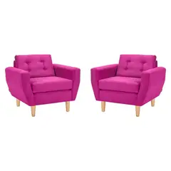 BODEVIR - Set de 2 sillones 1 cuerpo BOTE 1C 95x80x83 cm Fucsia