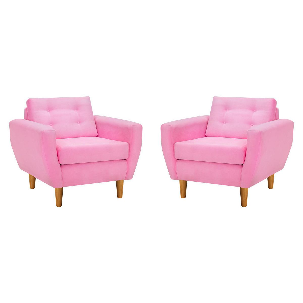 BODEVIR - Set de 2 sillones 1 cuerpo BOTE 1C 95x80x83 cm Rosado