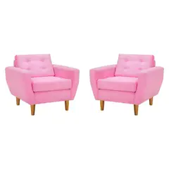 BODEVIR - Set de 2 sillones 1 cuerpo BOTE 1C 95x80x83 cm Rosado