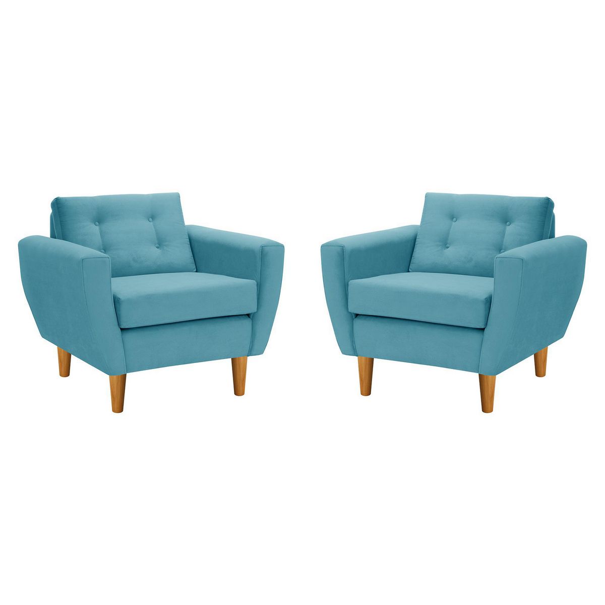 BODEVIR - Set de 2 sillones 1 cuerpo BOTE 1C 95x80x83 cm Turquesa