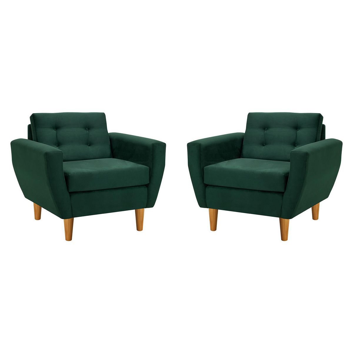 BODEVIR - Set de 2 sillones 1 cuerpo BOTE 1C 95x80x83 cm Verde Botella