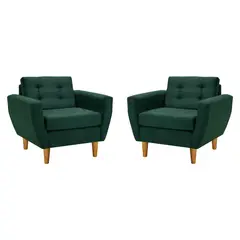 BODEVIR - Set de 2 sillones 1 cuerpo BOTE 1C 95x80x83 cm Verde Botella