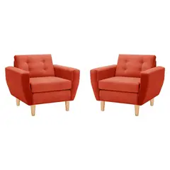 BODEVIR - Set de 2 sillones 1 cuerpo BOTE 1C 95x80x83 cm Naranjo
