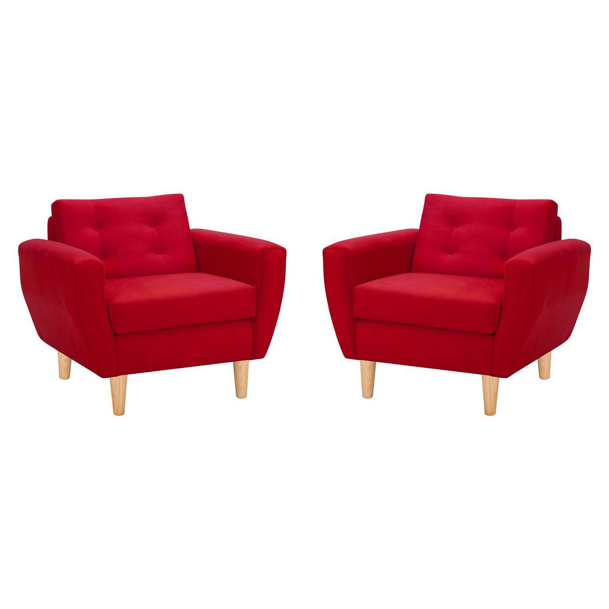 BODEVIR - Set de 2 sillones 1 cuerpo BOTE 1C 95x80x83 cm Rojo