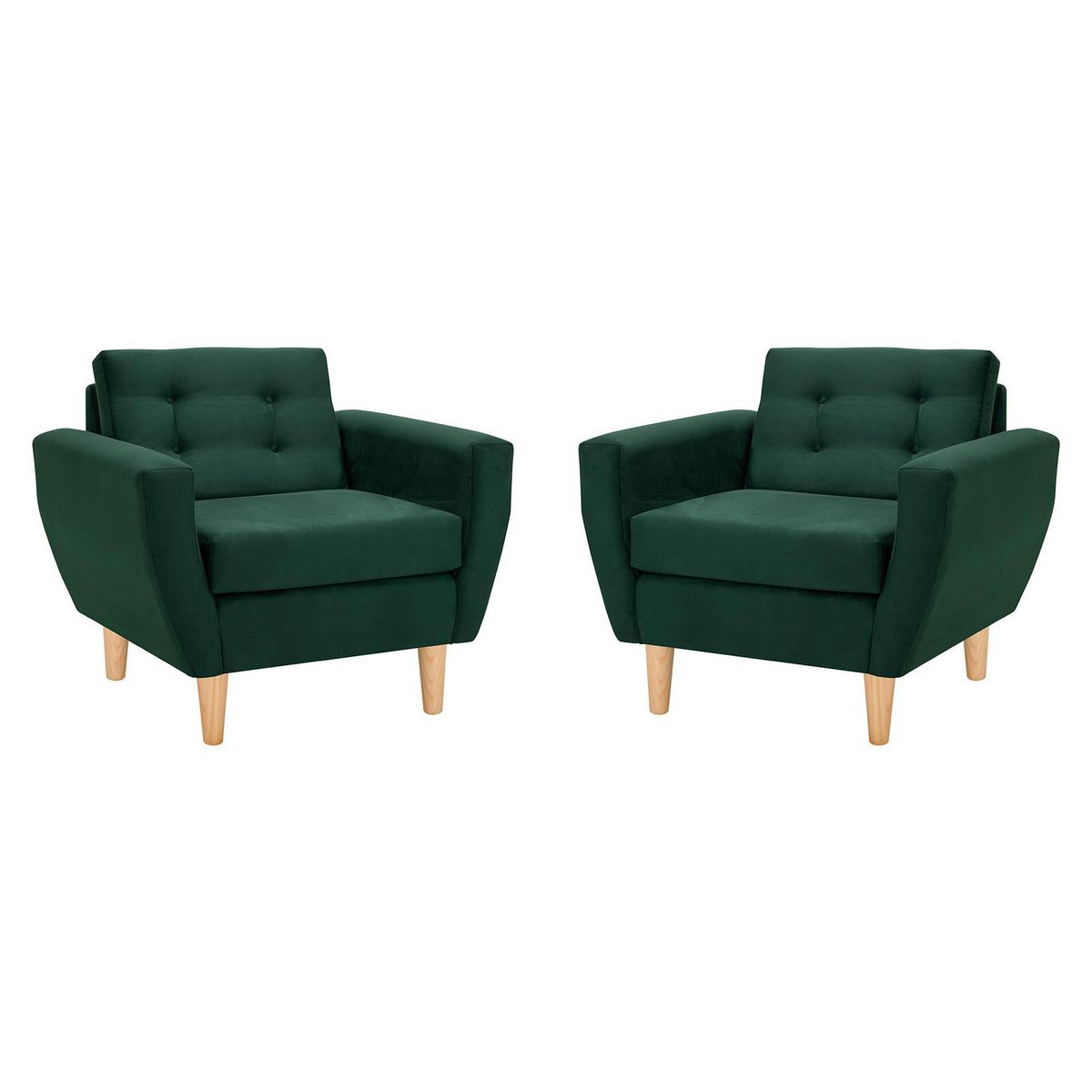 BODEVIR - Set de 2 sillones 1 cuerpo BOTE 1C 95x80x83 cm Verde Botella