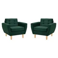 BODEVIR - Set de 2 sillones 1 cuerpo BOTE 1C 95x80x83 cm Verde Botella