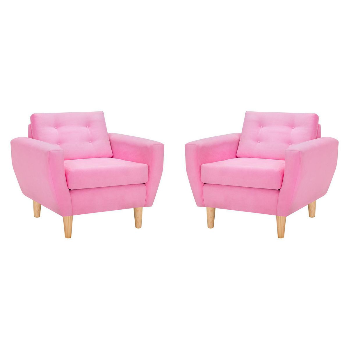 BODEVIR - Set de 2 sillones 1 cuerpo BOTE 1C 95x80x83 cm Rosado