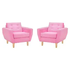 BODEVIR - Set de 2 sillones 1 cuerpo BOTE 1C 95x80x83 cm Rosado